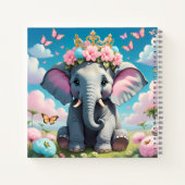 Niedlicher Elefant mit einer Blume Notizblock (Rückseite)