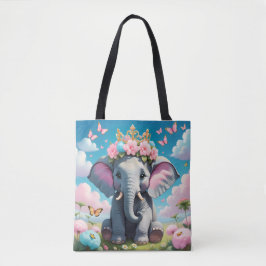 Niedlicher Elefant mit einer Blume Tasche