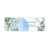 Niedlicher Elefant mit Eukalyptus mit Blauer Blase (Vorne)