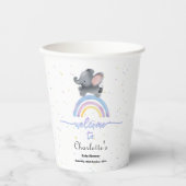 Niedlicher Elefant mit farbenfroher Rainbow Baby-D Pappbecher (Vorderseite)