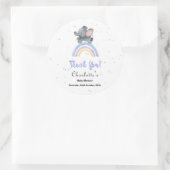 Niedlicher Elefant mit farbenfroher Rainbow Baby-D Runder Aufkleber (Tasche)