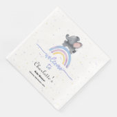 Niedlicher Elefant mit farbenfroher Rainbow Baby-D Serviette (Ecke)