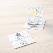 Niedlicher Elefant mit farbenfroher Rainbow Baby-D Untersetzer (Vor Ort)