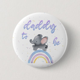 Niedlicher Elefant mit farbenfroher Regenbogen Dad Button
