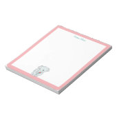 Niedlicher Elefant mit hellrosa Rahmen einfach Notizblock (Rotiert)