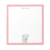 Niedlicher Elefant mit hellrosa Rahmen einfach Notizblock (Vorderseite)