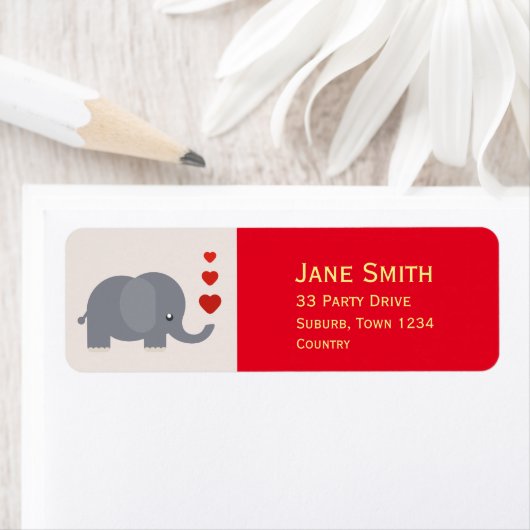 Niedlicher Elefant mit Herz-Cartoon (Insitu)