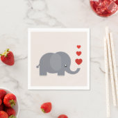 Niedlicher Elefant mit Herz-Whimsikkindern Serviette (Beispiel)