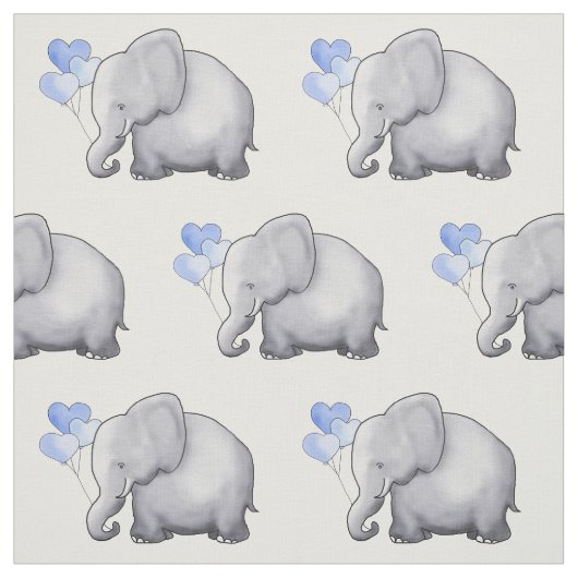 Niedlicher Elefant mit Herzen steigt Stoff (Muster)
