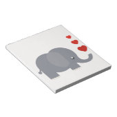Niedlicher Elefant mit herzlicher, skurriler Liebe Notizblock (angewinkelt)