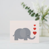 Niedlicher Elefant mit herzlicher, skurriler Liebe Postkarte (Stehend Vorderseite)