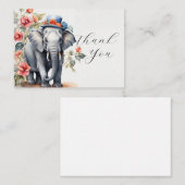 Niedlicher Elefant mit Hut Danke Mitteilungskarte (Vorne/Hinten)