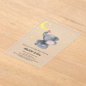 Niedlicher Elefant mit kleiner Schmetterlingsdusch Acryleinladungen (Ablage )