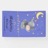 Niedlicher Elefant mit kleiner Schmetterlingsdusch Banner (Horizontal)