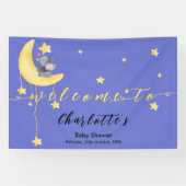 Niedlicher Elefant mit kleiner Schmetterlingsdusch Banner (Horizontal)