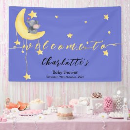 Niedlicher Elefant mit kleiner Schmetterlingsdusch Banner