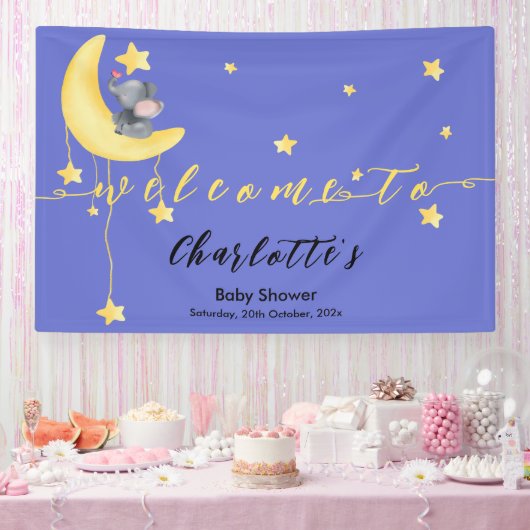 Niedlicher Elefant mit kleiner Schmetterlingsdusch Banner (Party)