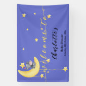 Niedlicher Elefant mit kleiner Schmetterlingsdusch Banner (Vertikal)