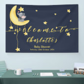 Niedlicher Elefant mit kleiner Schmetterlingsdusch Banner (Messe)