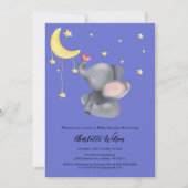 Niedlicher Elefant mit kleiner Schmetterlingsdusch Einladung (Vorderseite)