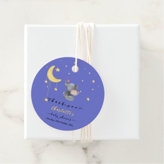 Niedlicher Elefant mit kleiner Schmetterlingsdusch Geschenkanhänger (Beispiel)