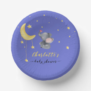 Niedlicher Elefant mit kleiner Schmetterlingsdusch Pappteller