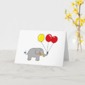 Niedlicher Elefant mit Party-Ballons Karte (Gelbe Blume)