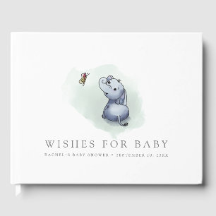 Niedlicher Elefant mit Schmetterlingsbabydusche Gästebuch