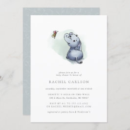 niedlicher Elefant mit Schmetterlingsdusche Einladung