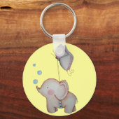 Niedlicher Elefant mit Schmetterlingskette Schlüsselanhänger (Vorderseite)