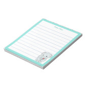 Niedlicher Elefant mit türkisfarbenem Rahmen Notizblock (Rotiert)