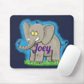 Niedlicher Elefant mit Vogel-Cartoon-Mauspad Mousepad (Mit Mouse)