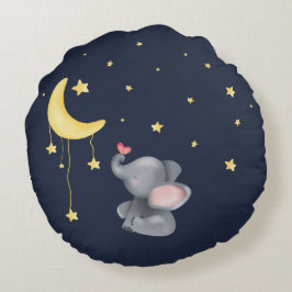 Niedlicher Elefant mit wenig Schmetterling unter d Rundes Kissen