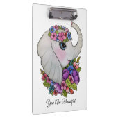 Niedlicher Elefant mit wilden Blume in Wasserfarbe Klemmbrett (Rechts)