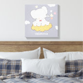 Niedlicher Elefant mit Wolken für Junge Kinderzimm Leinwanddruck (Insitu (Schlafzimmer))