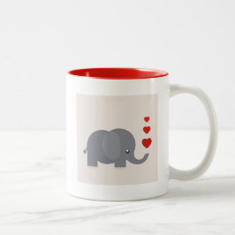 Niedlicher Elefant mit wunderlicher Liebe der Zweifarbige Tasse