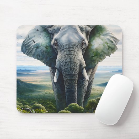 Niedlicher Elefant Nah Mousepad (Mit Mouse)