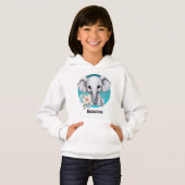 niedlicher Elefant nennt Mädchen Hoodie (Vorne ganz)