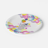 Niedlicher Elefant Pappteller (Schrägansicht)