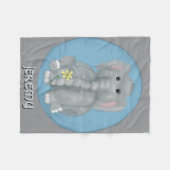 Niedlicher Elefant Personalisiert Fleece Blanket (Vorderseite (Horizontal))