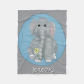 Niedlicher Elefant Personalisiert Fleece Blanket (Vorderseite)