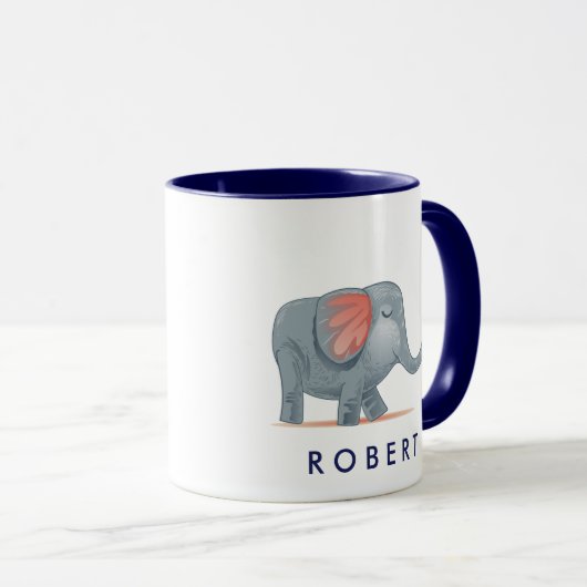 Niedlicher Elefant Personalisiert Ihren Namen Tasse (VorderseiteRechts)