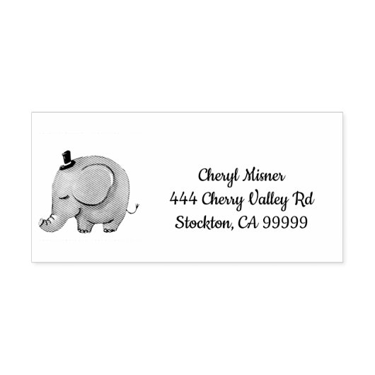 Niedlicher Elefant Personalisiert Permastempel (Design)