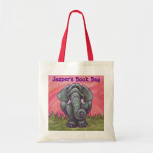 Niedlicher Elefant-personalisierte Buch-Tasche Tragetasche