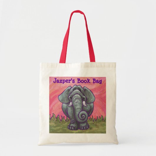 Niedlicher Elefant-personalisierte Buch-Tasche Tragetasche (Vorne)