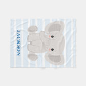 Niedlicher Elefant-personalisierter Baby-Junge Fleecedecke (Vorderseite (Horizontal))