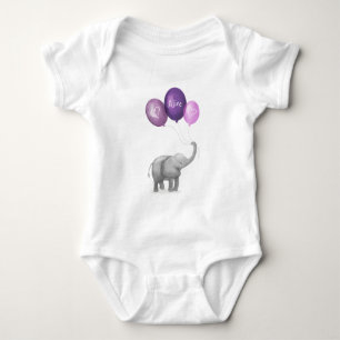 Niedlicher Elefant personalisierter Babybodyanzug Baby Strampler