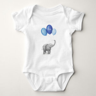 Niedlicher Elefant personalisierter Babybodysuit ( Baby Strampler