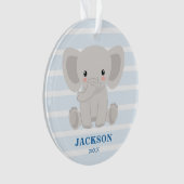 Niedlicher Elefant, Personalisierter Kleinkind Wei Ornament (Vorderseite)