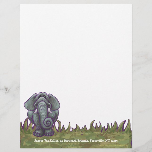 Niedlicher Elefant Persönlicher Letterhead (Vorderseite)